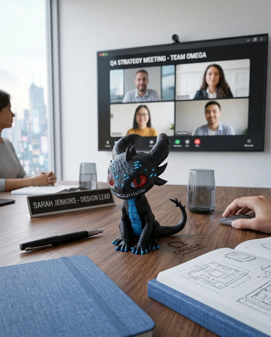 VEX - Funke der Nacht Drache - Schreibtisch Figur – Geschenk & Büro Deko - Desk Buddy