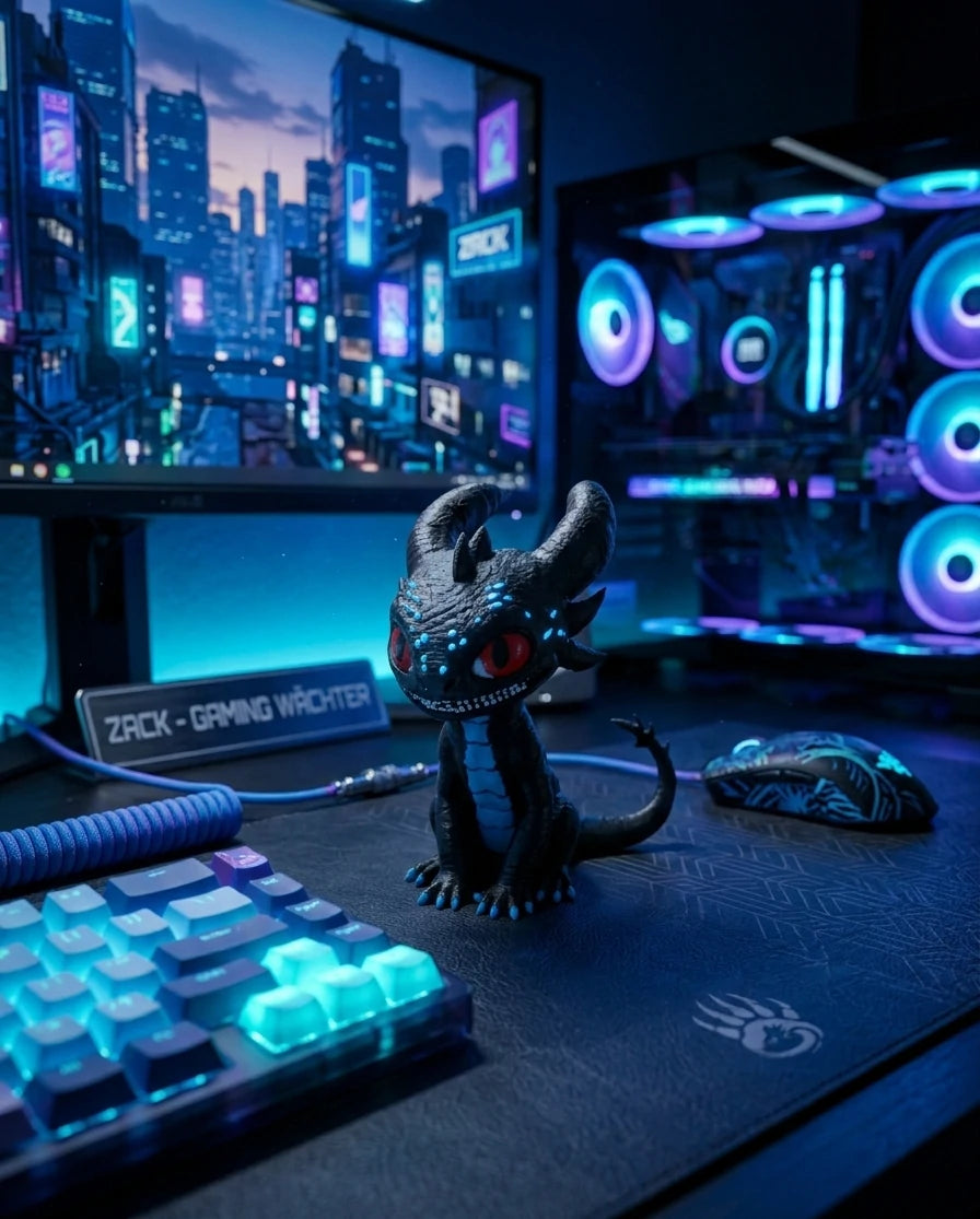 VEX - Funke der Nacht Drache - Schreibtisch Figur – Geschenk & Büro Deko - Desk Buddy