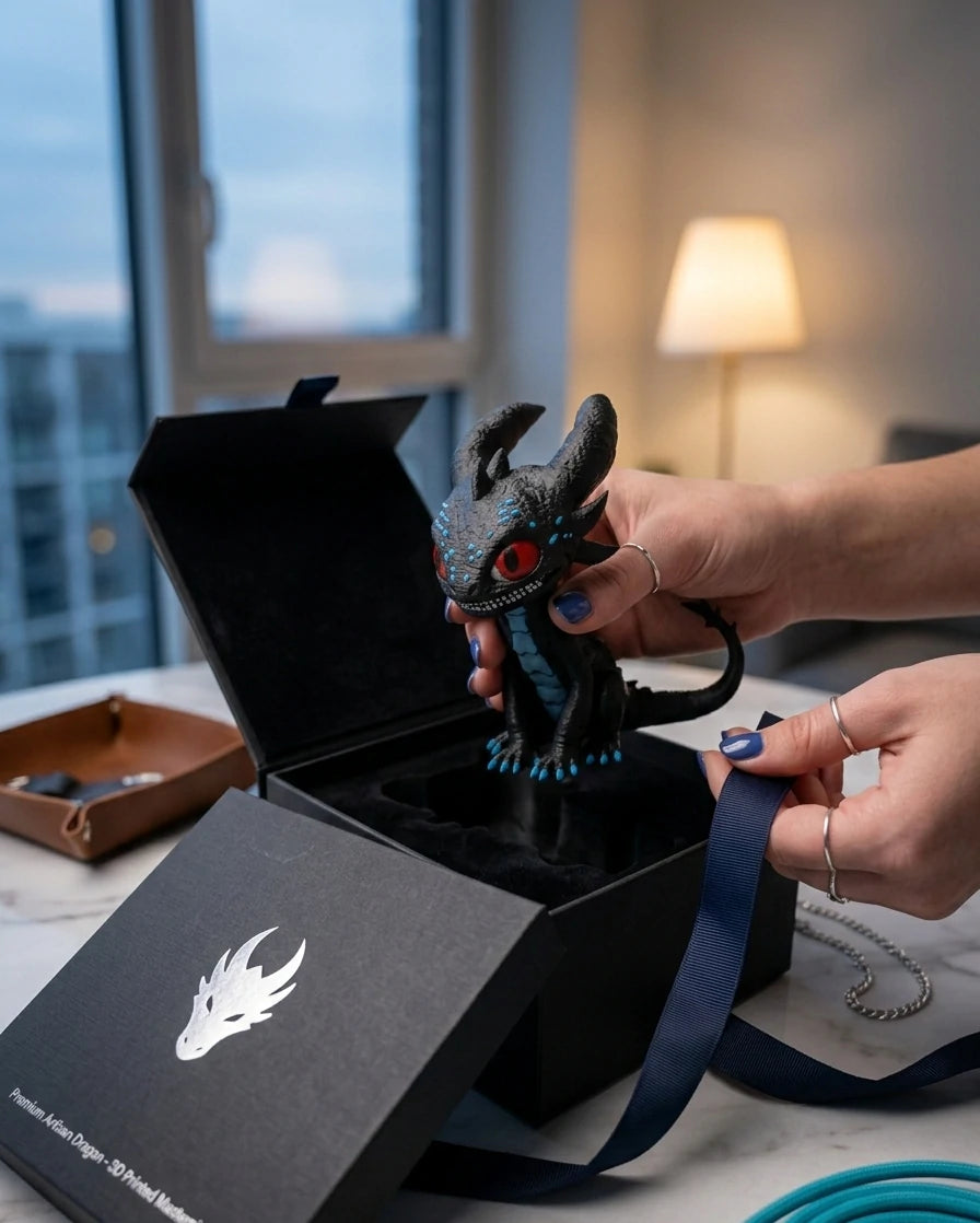 VEX - Funke der Nacht Drache - Schreibtisch Figur – Geschenk & Büro Deko - Desk Buddy