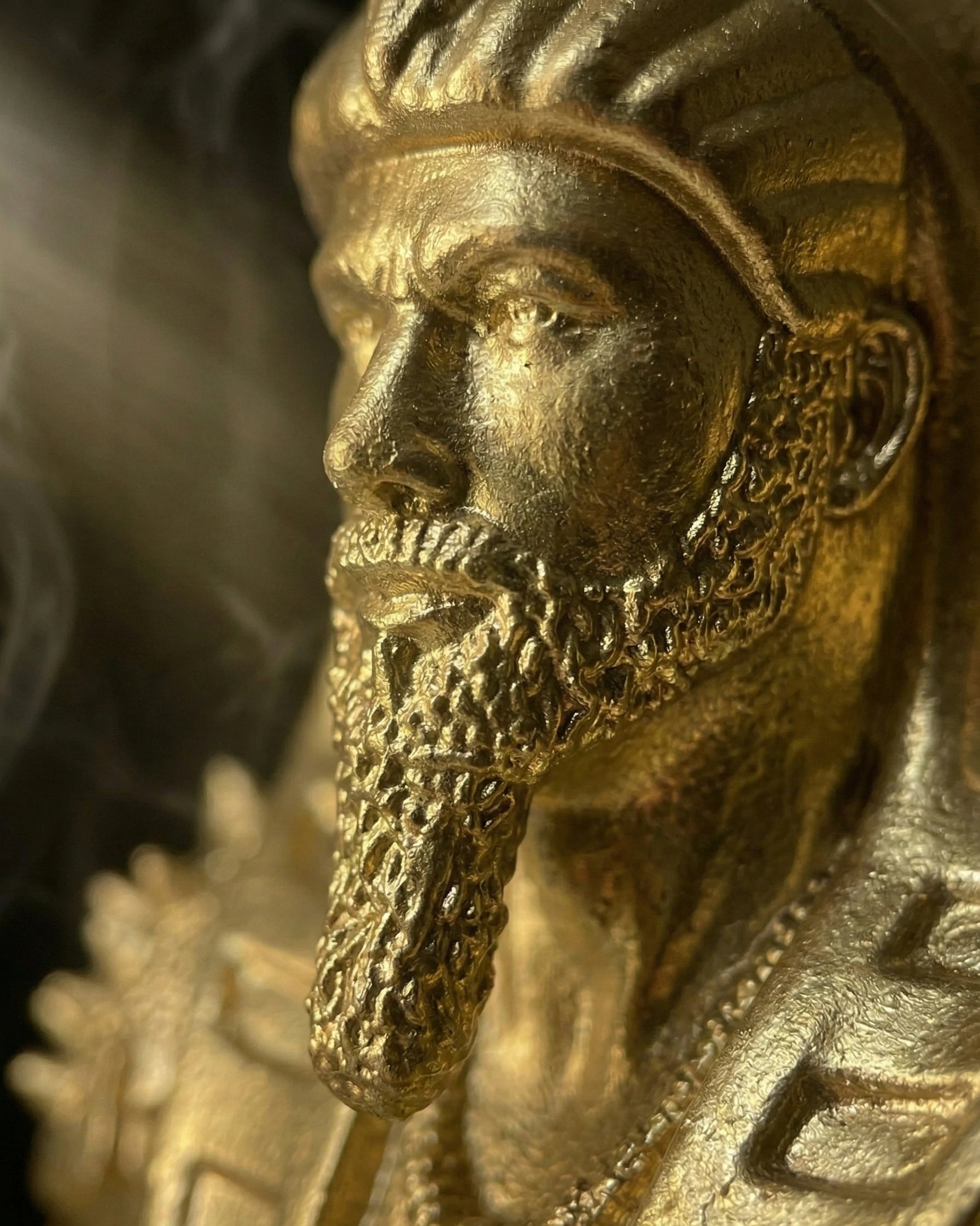 Osiris - Ägyptischer Gott - Handbemalte antike Goldstatue - Altardekoration