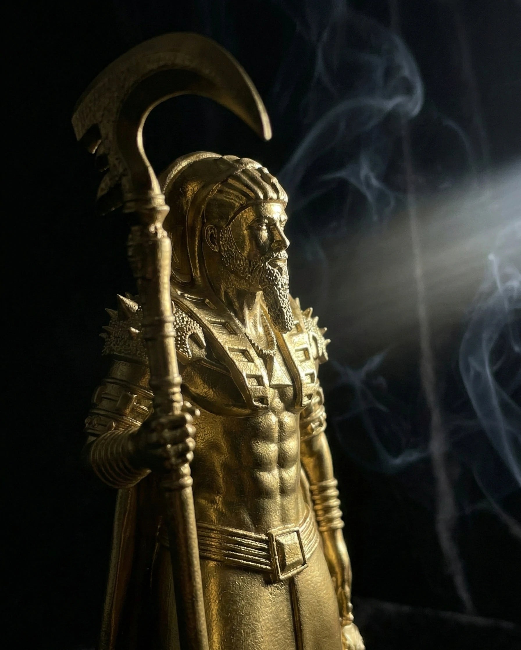 Osiris - Ägyptischer Gott - Handbemalte antike Goldstatue - Altardekoration